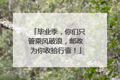 毕业季，你们只管乘风破浪，邮政为你收拾行囊！