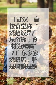 武汉一高校食堂称“烧鹅饭是广东俗称，食材为烤鸭”？广东多家烧鹅店：鸭是鸭鹅是鹅