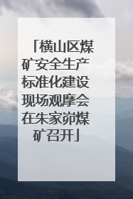 横山区煤矿安全生产标准化建设现场观摩会在朱家峁煤矿召开