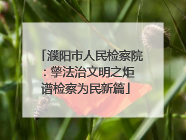 濮阳市人民检察院：擎法治文明之炬 谱检察为民新篇