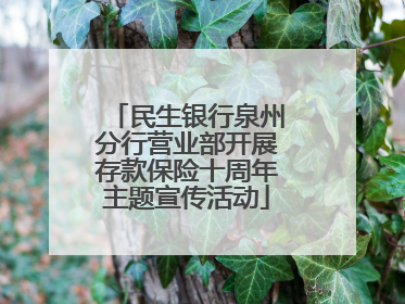 民生银行泉州分行营业部开展存款保险十周年主题宣传活动
