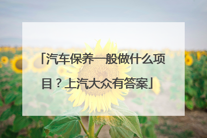 汽车保养一般做什么项目？上汽大众有答案
