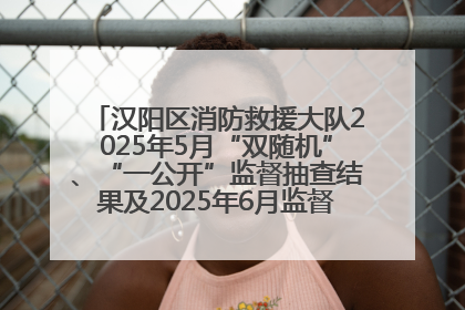 汉阳区消防救援大队2025年5月“双随机”、“一公开”监督抽查结果及2025年6月监督抽查任务公示