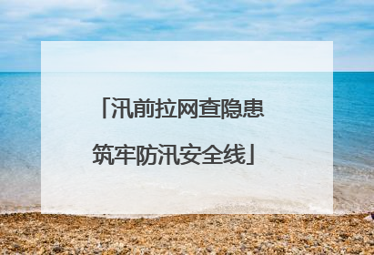 汛前拉网查隐患 筑牢防汛安全线