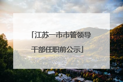 江苏一市市管领导干部任职前公示