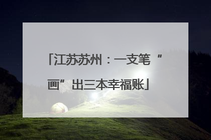 江苏苏州：一支笔“画”出三本幸福账