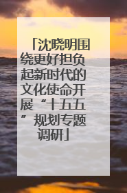 沈晓明围绕更好担负起新时代的文化使命开展“十五五”规划专题调研