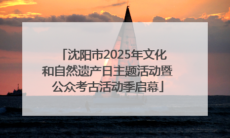 沈阳市2025年文化和自然遗产日主题活动暨公众考古活动季启幕