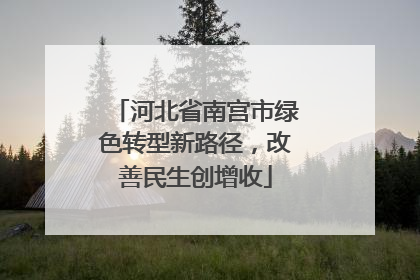 河北省南宫市绿色转型新路径，改善民生创增收