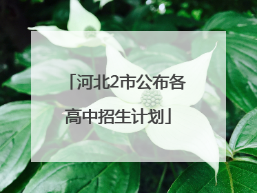 河北2市公布各高中招生计划