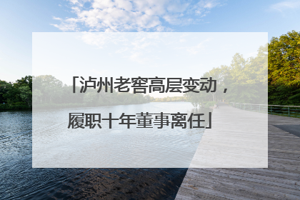 泸州老窖高层变动，履职十年董事离任