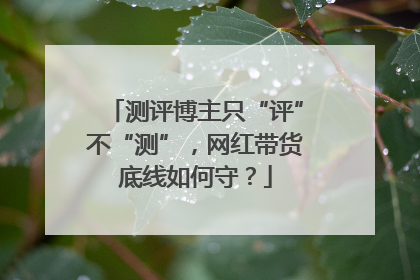 测评博主只“评”不“测”，网红带货底线如何守？
