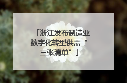浙江发布制造业数字化转型供需“三张清单”
