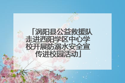 涡阳县公益救援队走进西阳学区中心学校开展防溺水安全宣传进校园活动