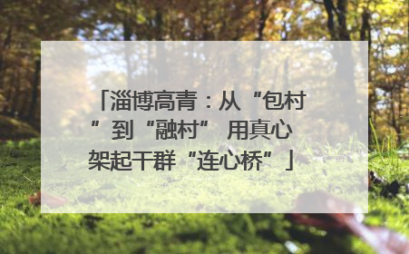 淄博高青：从“包村”到“融村” 用真心架起干群“连心桥”