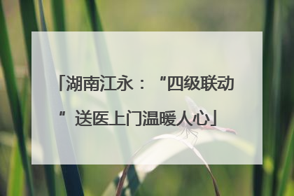 湖南江永：“四级联动”送医上门温暖人心