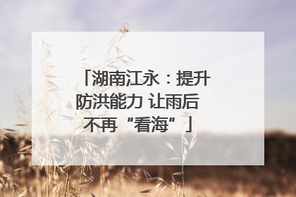 湖南江永：提升防洪能力 让雨后不再“看海”