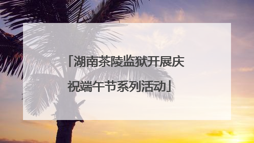 湖南茶陵监狱开展庆祝端午节系列活动