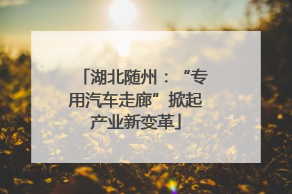 湖北随州：“专用汽车走廊”掀起产业新变革
