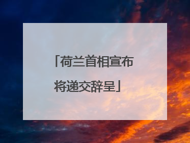 荷兰首相宣布将递交辞呈