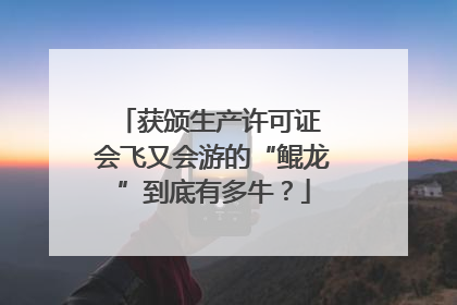 获颁生产许可证 会飞又会游的“鲲龙”到底有多牛？