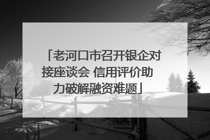 老河口市召开银企对接座谈会 信用评价助力破解融资难题