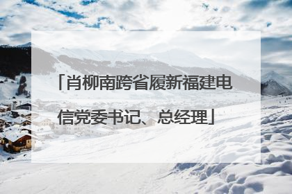 肖柳南跨省履新福建电信党委书记、总经理
