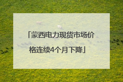 蒙西电力现货市场价格连续4个月下降