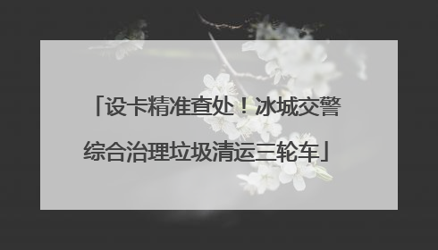 设卡精准查处！冰城交警综合治理垃圾清运三轮车