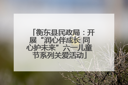 衡东县民政局：开展“润心伴成长 同心护未来”六一儿童节系列关爱活动