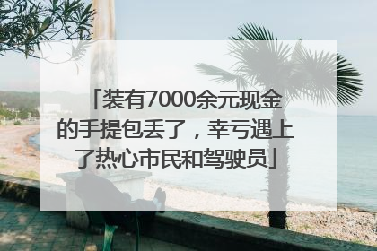 装有7000余元现金的手提包丢了，幸亏遇上了热心市民和驾驶员