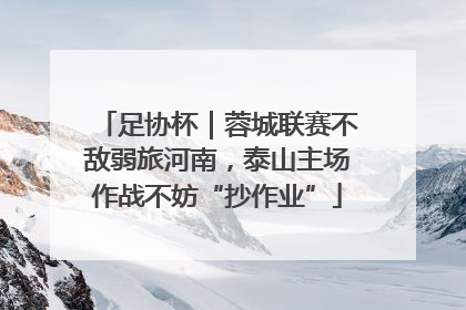 足协杯｜蓉城联赛不敌弱旅河南，泰山主场作战不妨“抄作业”