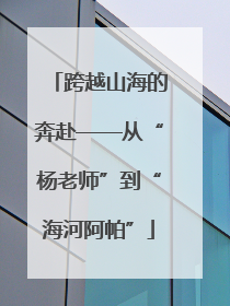 跨越山海的奔赴——从“杨老师”到“海河阿帕”