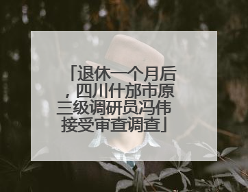 退休一个月后，四川什邡市原三级调研员冯伟接受审查调查