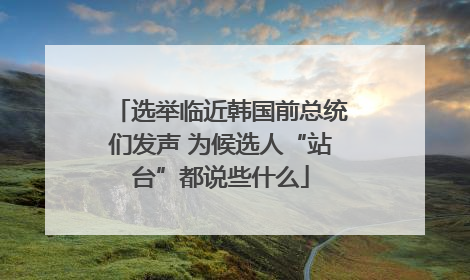 选举临近韩国前总统们发声 为候选人“站台”都说些什么