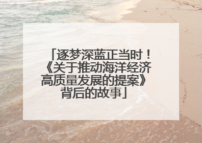 逐梦深蓝正当时！《关于推动海洋经济高质量发展的提案》背后的故事