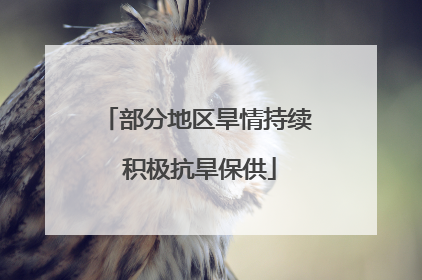 部分地区旱情持续 积极抗旱保供