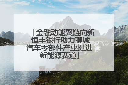 金融动能聚链向新 恒丰银行助力聊城汽车零部件产业挺进新能源赛道