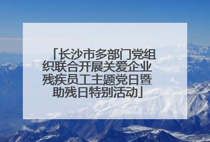 长沙市多部门党组织联合开展关爱企业残疾员工主题党日暨助残日特别活动