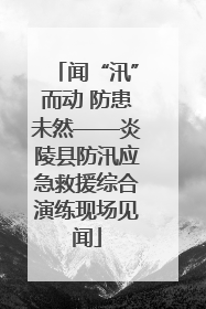 闻“汛”而动 防患未然——炎陵县防汛应急救援综合演练现场见闻