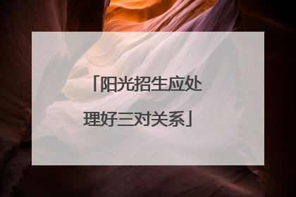 阳光招生应处理好三对关系
