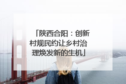 陕西合阳：创新村规民约让乡村治理焕发新的生机