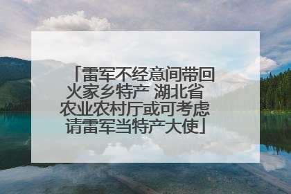 雷军不经意间带回火家乡特产 湖北省农业农村厅或可考虑请雷军当特产大使