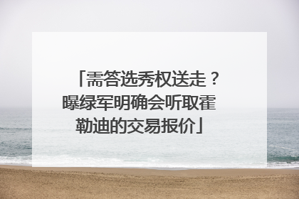 需答选秀权送走？曝绿军明确会听取霍勒迪的交易报价
