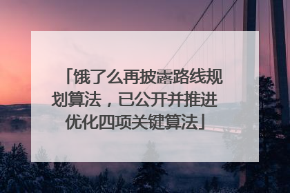 饿了么再披露路线规划算法，已公开并推进优化四项关键算法