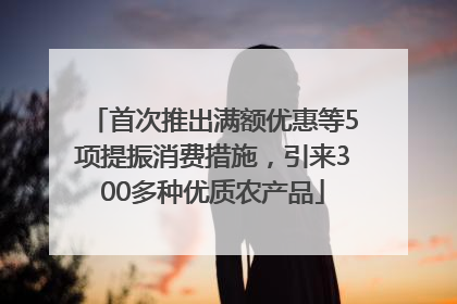 首次推出满额优惠等5项提振消费措施，引来300多种优质农产品