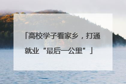 高校学子看家乡，打通就业“最后一公里”