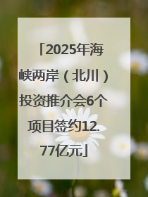 2025年海峡两岸（北川）投资推介会6个项目签约12.77亿元