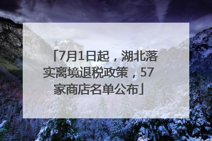 7月1日起，湖北落实离境退税政策，57家商店名单公布