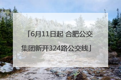 6月11日起 合肥公交集团新开324路公交线